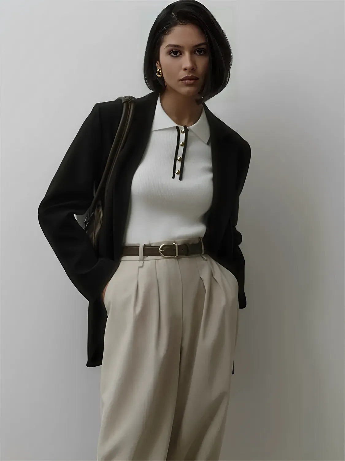 Blusa Feminina Gola Polo Decote com Botões - Blenda