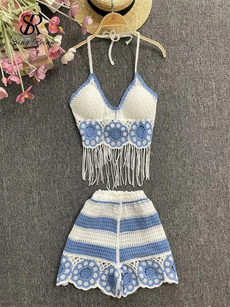 Conjunto Feminino Praia 2 Peças em Crochê com Franjas – Le Vie