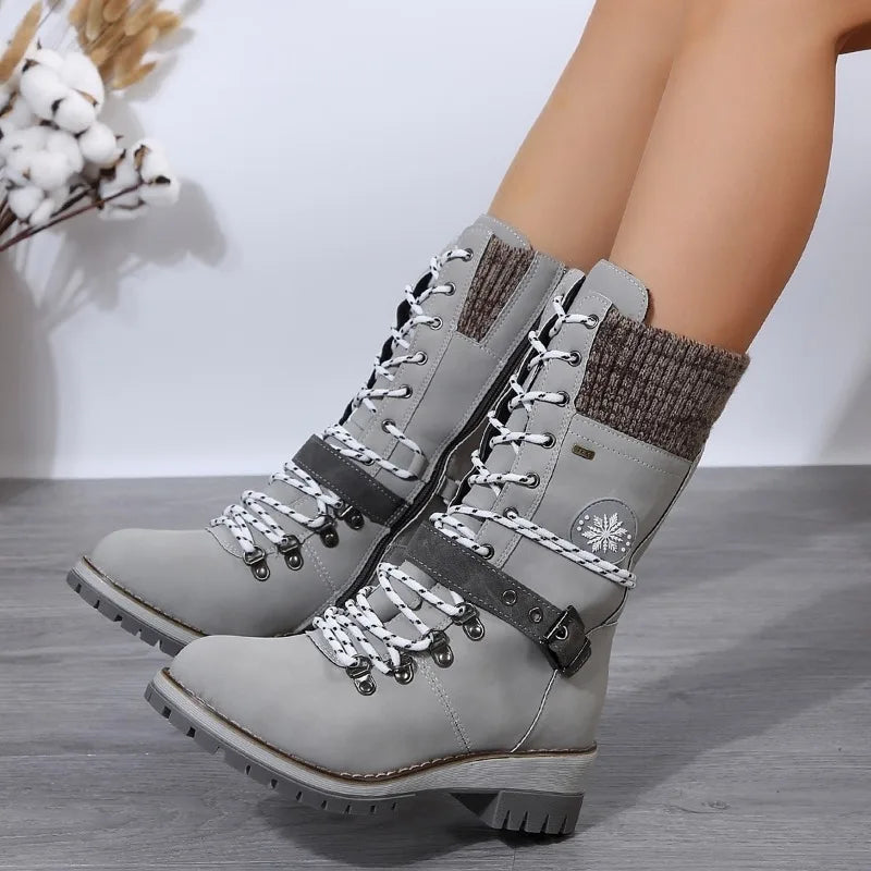 Bota Feminina Cano Médio com Forro Térmico em Material Sintético – Le Vie