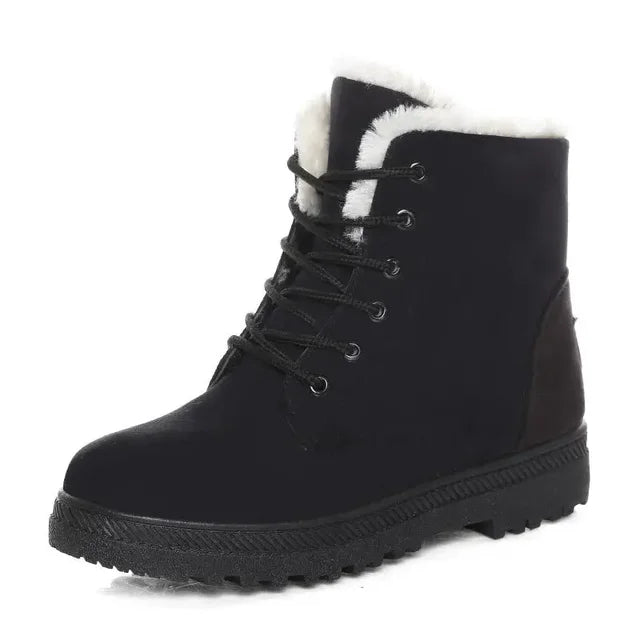 Bota Feminina Forrada com Pelúcia e Cadarço em Material Sintético – Le Vie