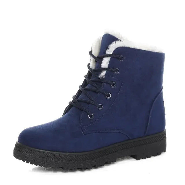 Bota Feminina Forrada com Pelúcia e Cadarço em Material Sintético – Le Vie