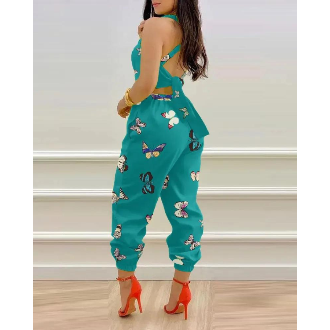 Macacão Feminino Estampado com Borboletas – Estilo e Conforto para o Dia a Dia