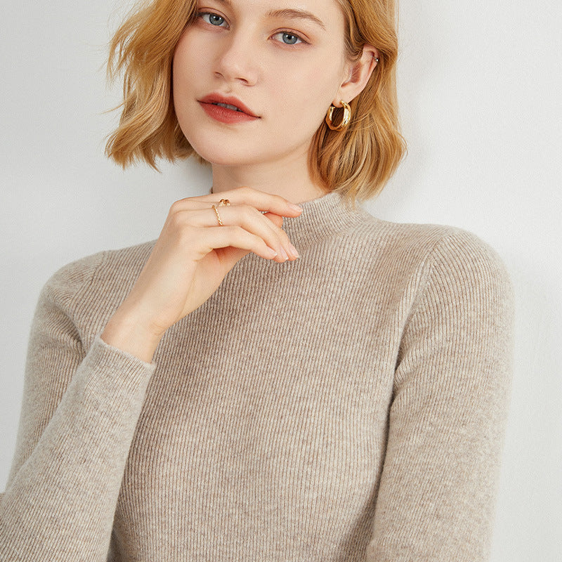 Blusa Básica de Lã Manga Longa