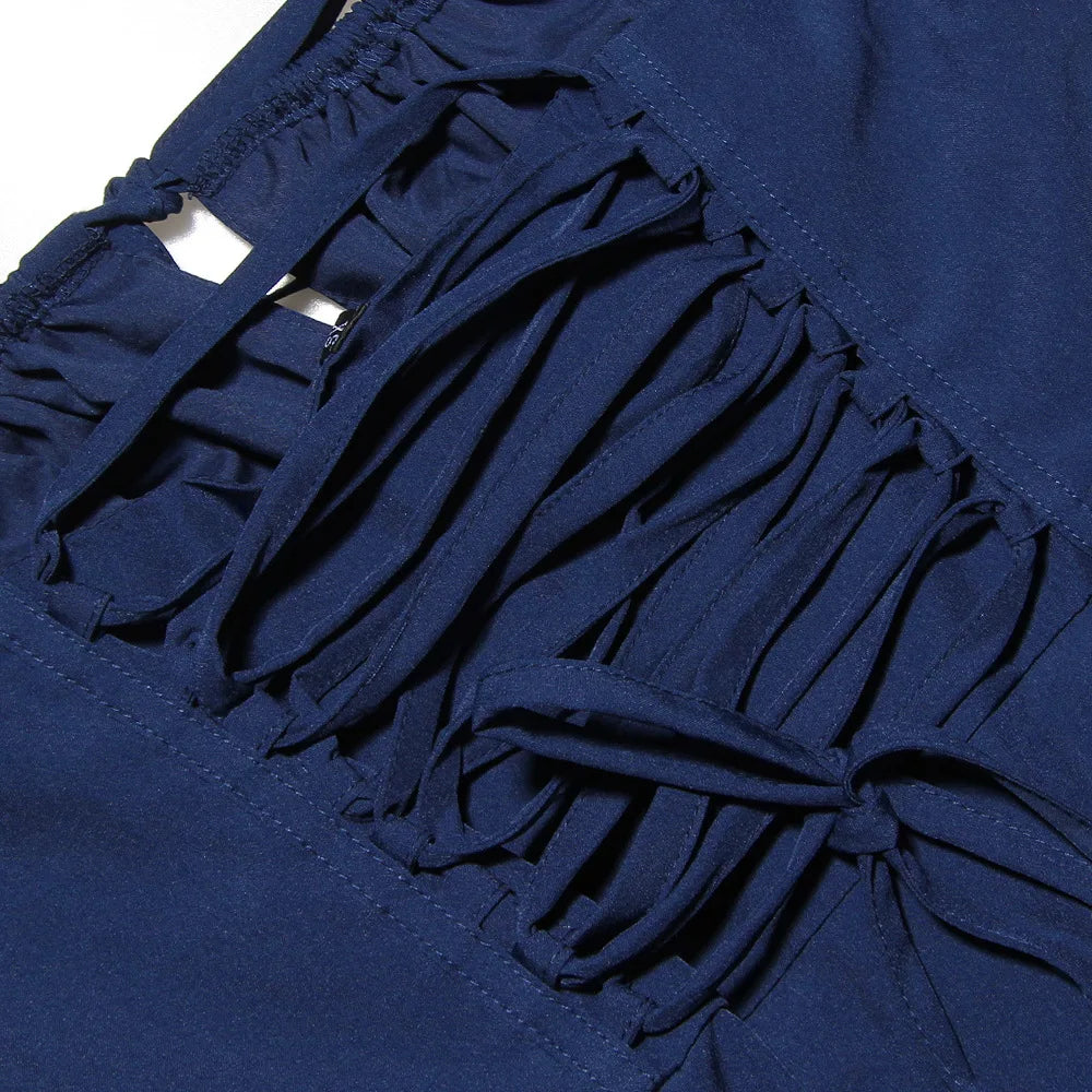 Vestido Midi Feminino com Busto Estruturado e Fenda em Tecido Leve – Le Vie