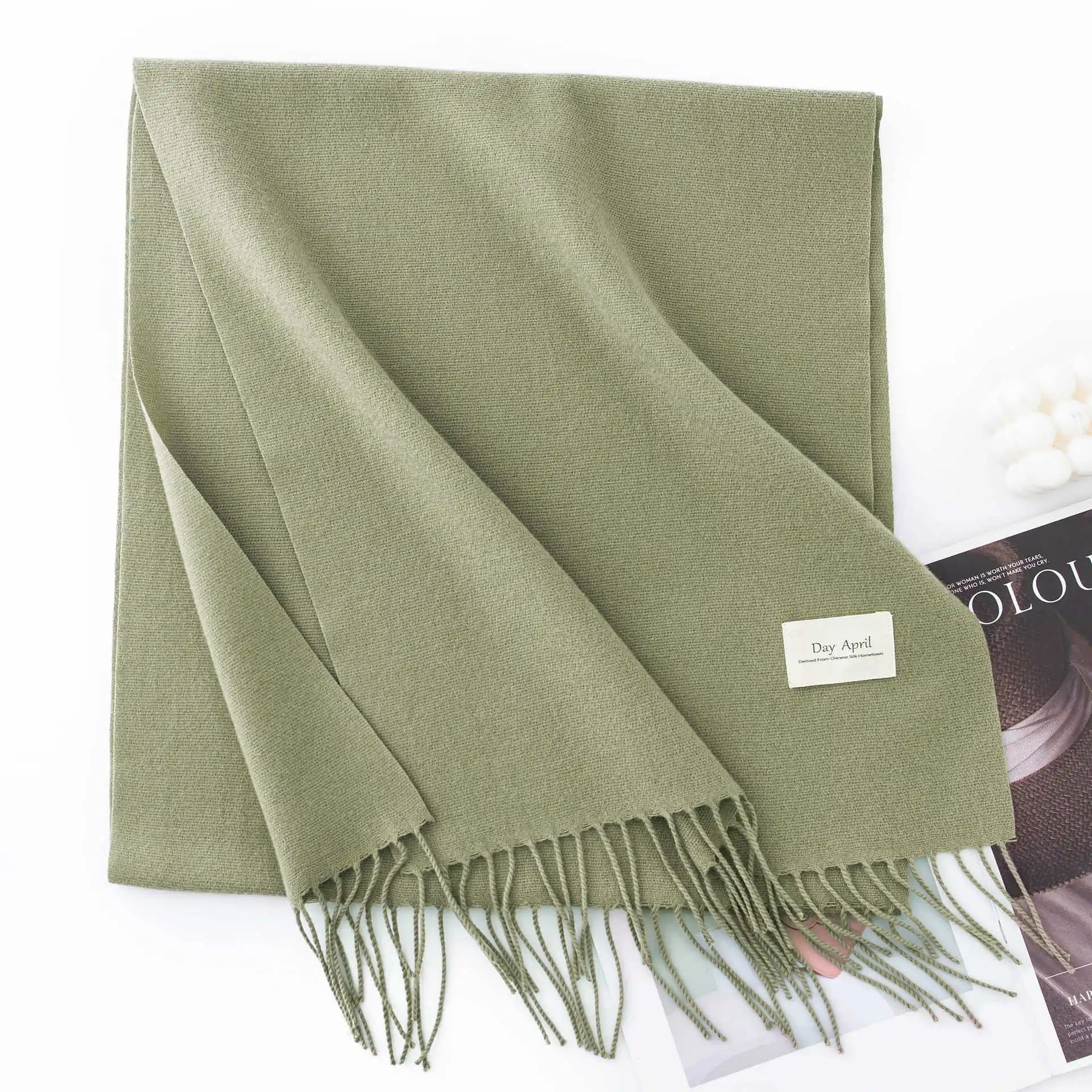 Cachecol Feminino de Inverno em Cashmere Malha com Efeito Xale 40x200cm Cor Sólida Elegante – Le Vie