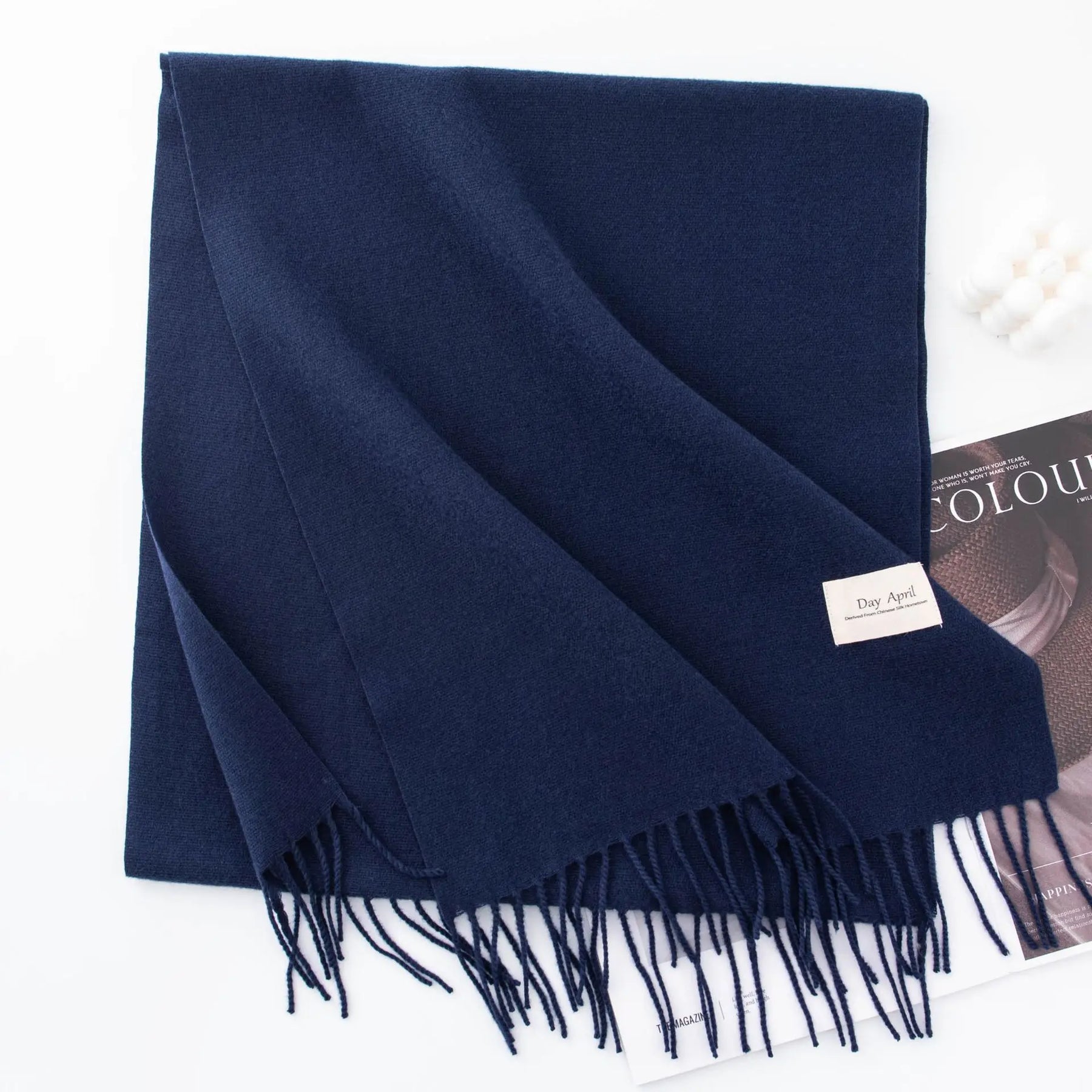 Cachecol Feminino de Inverno em Cashmere Malha com Efeito Xale 40x200cm Cor Sólida Elegante – Le Vie