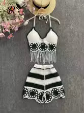 Conjunto Feminino Praia 2 Peças em Crochê com Franjas – Le Vie