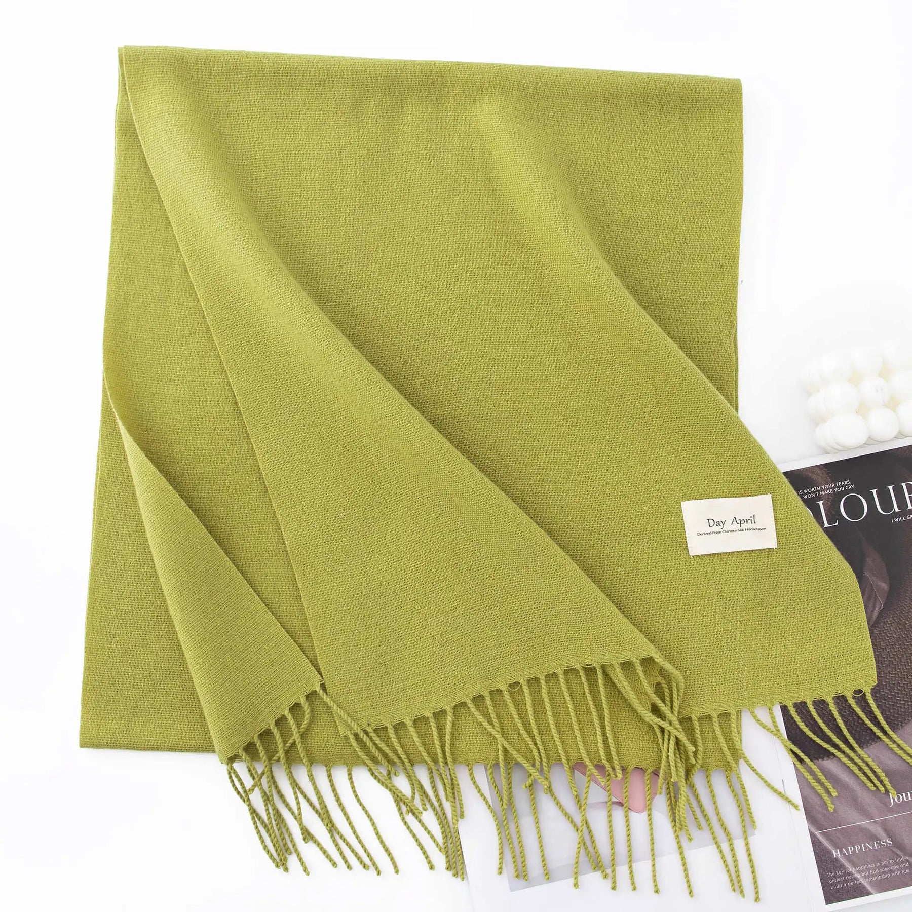 Cachecol Feminino de Inverno em Cashmere Malha com Efeito Xale 40x200cm Cor Sólida Elegante – Le Vie