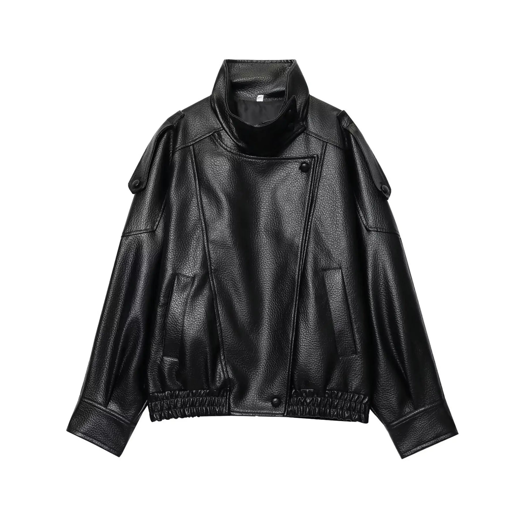 Jaqueta de Couro Feminina Oversized Estilo Motociclista em Pu Premium – Le Vie