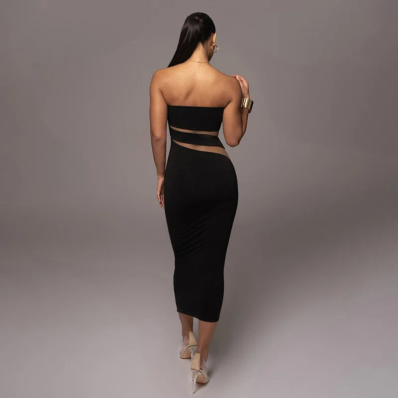 Vestido Laranja Strappy Bandagem com Recortes – Modelagem Justa Feminino