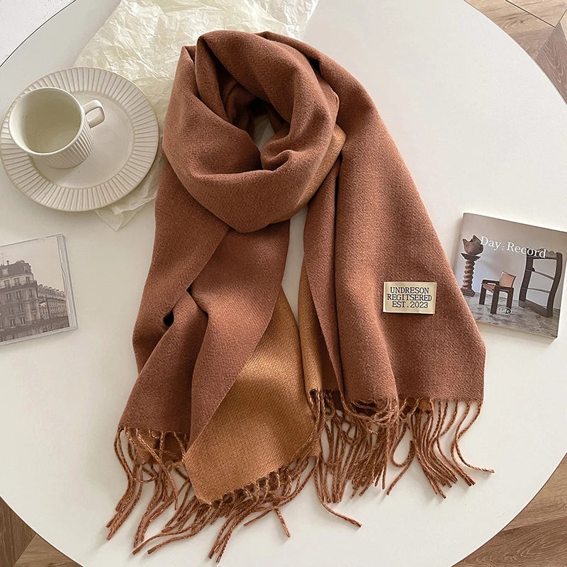 Cachecol Feminino Dupla Face de Inverno em Cashmere Tricot Premium – Le Vie