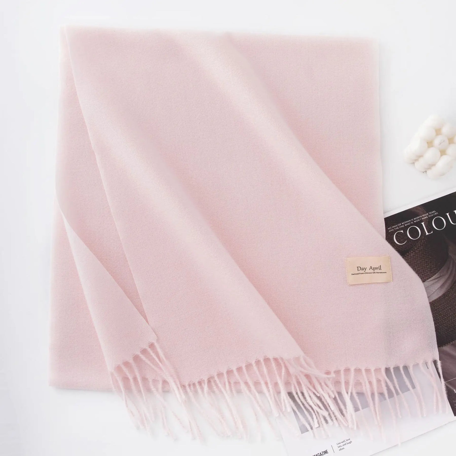 Cachecol Feminino de Inverno em Cashmere Malha com Efeito Xale 40x200cm Cor Sólida Elegante – Le Vie