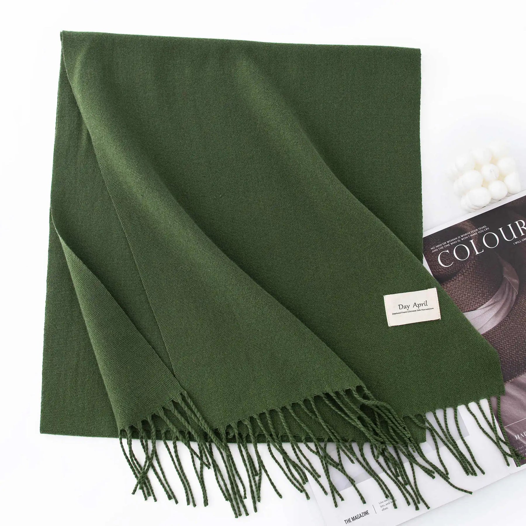 Cachecol Feminino de Inverno em Cashmere Malha com Efeito Xale 40x200cm Cor Sólida Elegante – Le Vie