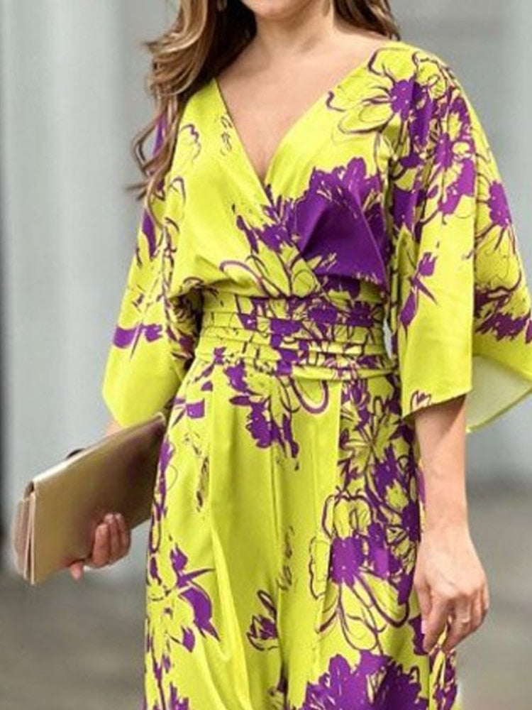 Macacão Longo Estampado Floral – Elegância e Leveza para o Verão