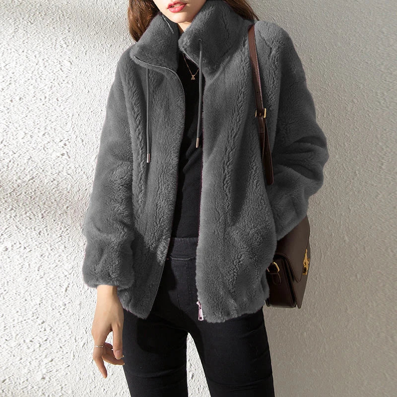Mole de Lã Dupla Face Feminina com Gola Alta - Quente e Versátil - Outono/Inverno - Le Vie