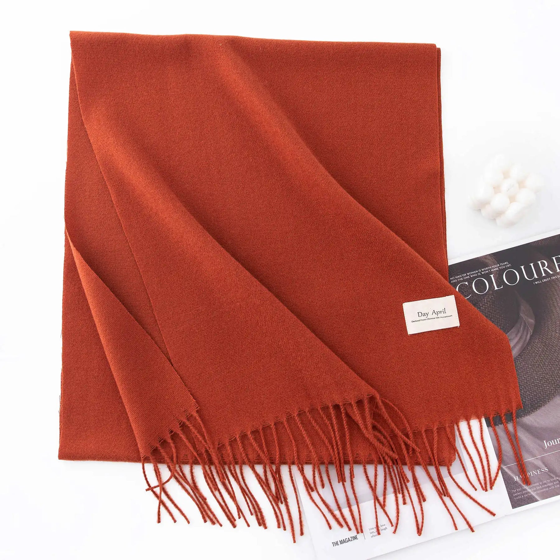 Cachecol Feminino de Inverno em Cashmere Malha com Efeito Xale 40x200cm Cor Sólida Elegante – Le Vie