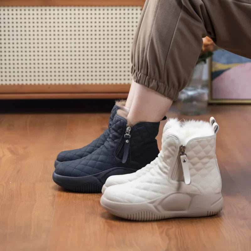Bota Feminina Cano Médio Acolchoada com Forro Peluciado e Solado Antiderrapante – Le Vie