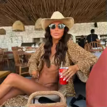 Conjunto Biquíni Leopardo Feminino 3 Peças com Maiô, Bandagem e Quimono Praia