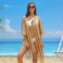 Saída de Praia Feminina em Crochê com Brilho