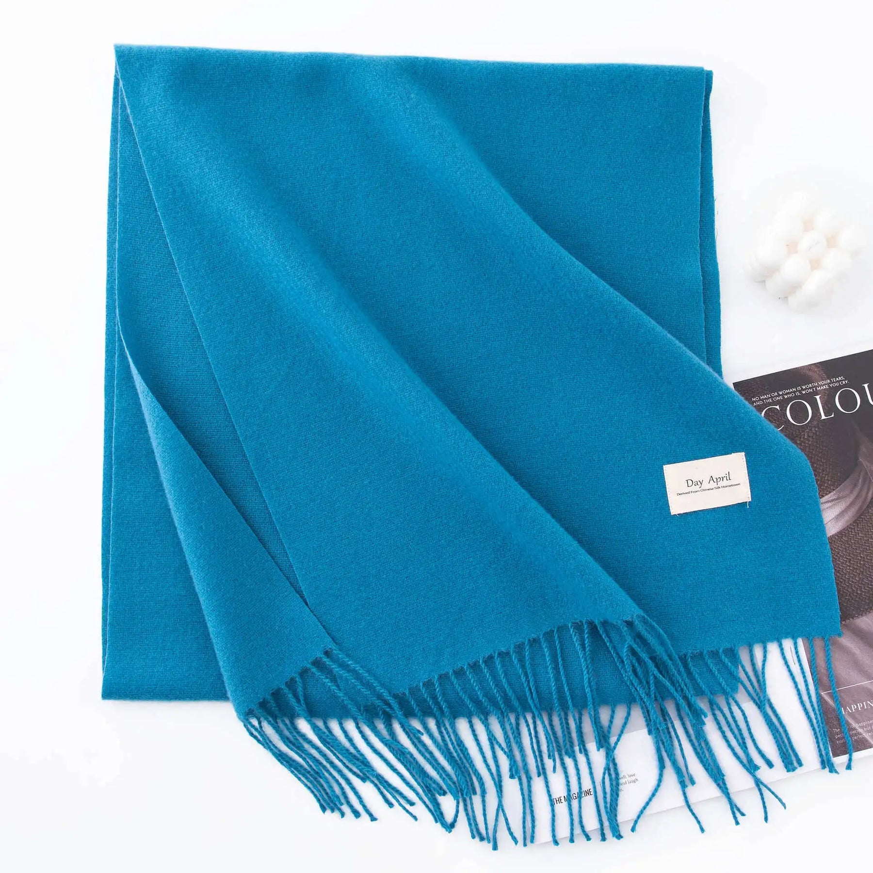 Cachecol Feminino de Inverno em Cashmere Malha com Efeito Xale 40x200cm Cor Sólida Elegante – Le Vie