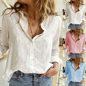 Camisa Feminina de Linho Manga Longa – Conforto e Estilo Casual