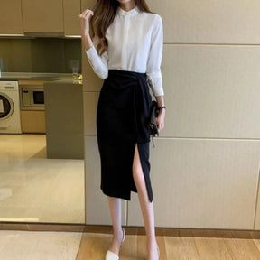 Camisa Feminina Manga Longa com Detalhes Plissados – Elegância e Sofisticação