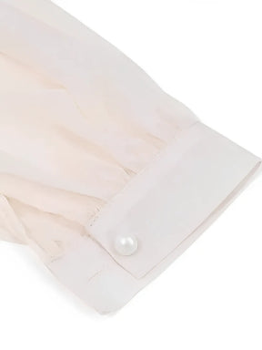 Blusa Feminina de Ombro Único com Flor em Chiffon - Elise