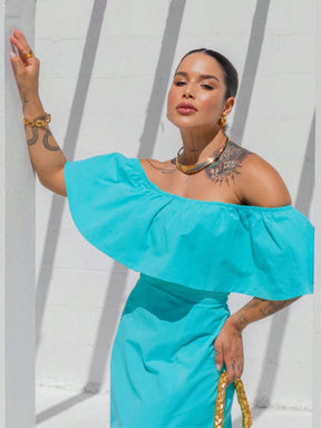 Vestido Off-Shoulder Branco – Estilo e Conforto em Cada Detalhe