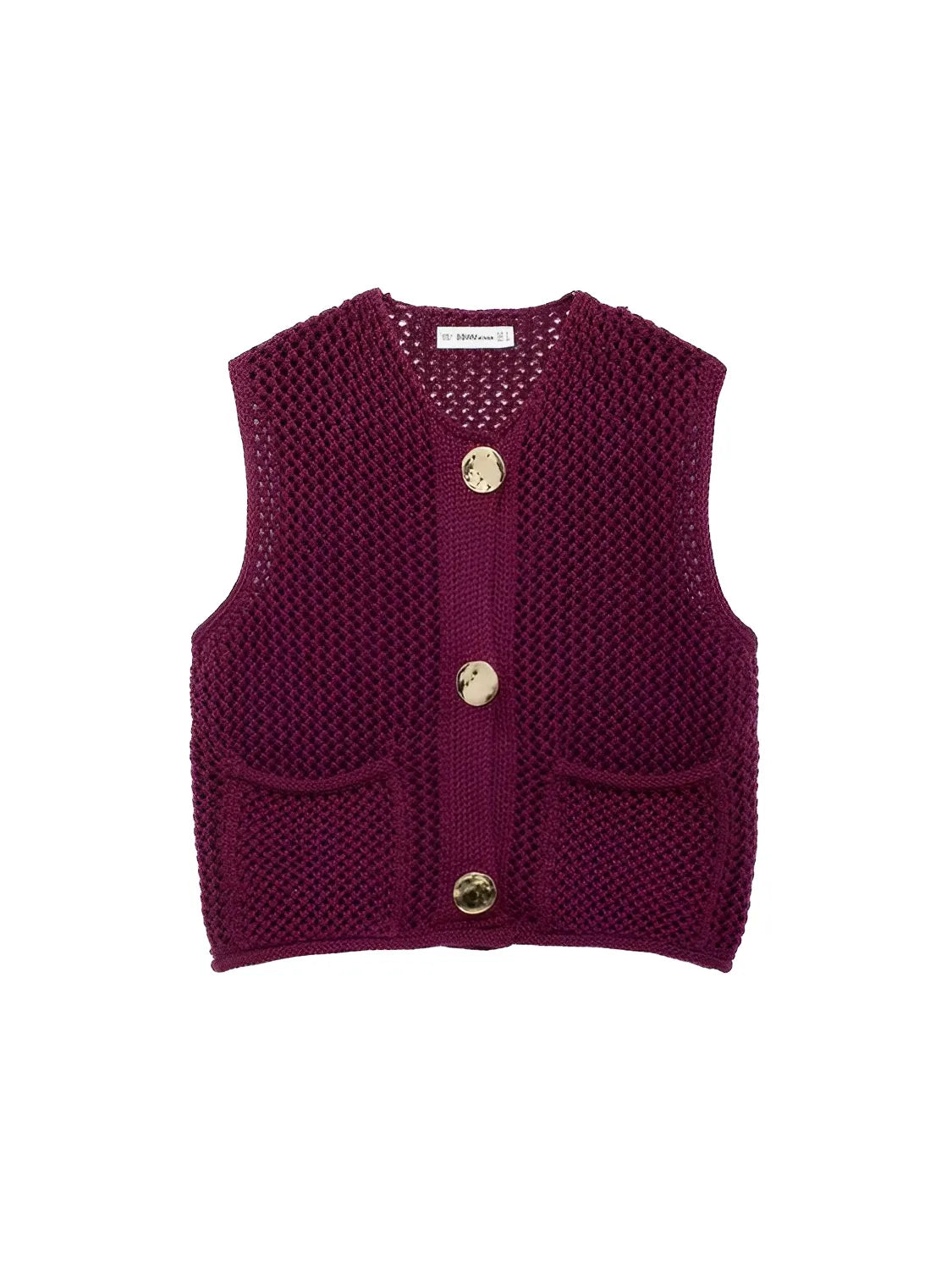 Blusa Feminina em Tricô com Decote Canoa Botões Maxi e Bolsos - Ayla