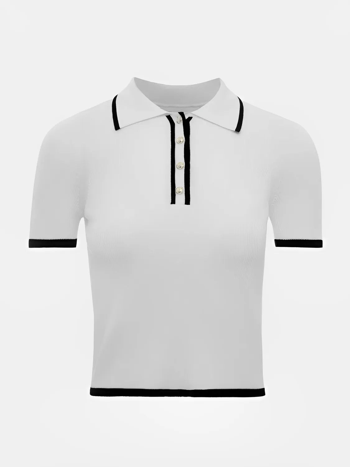 Blusa Feminina Gola Polo Decote com Botões - Blenda