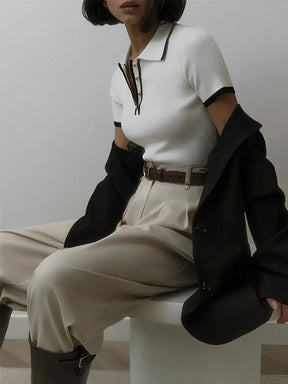 Blusa Feminina Gola Polo Decote com Botões - Blenda