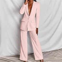 Conjunto Feminino 2 Peças Blazer com Botões e Calça Wide Leg em Alfaiataria Premium Define – Le Vie