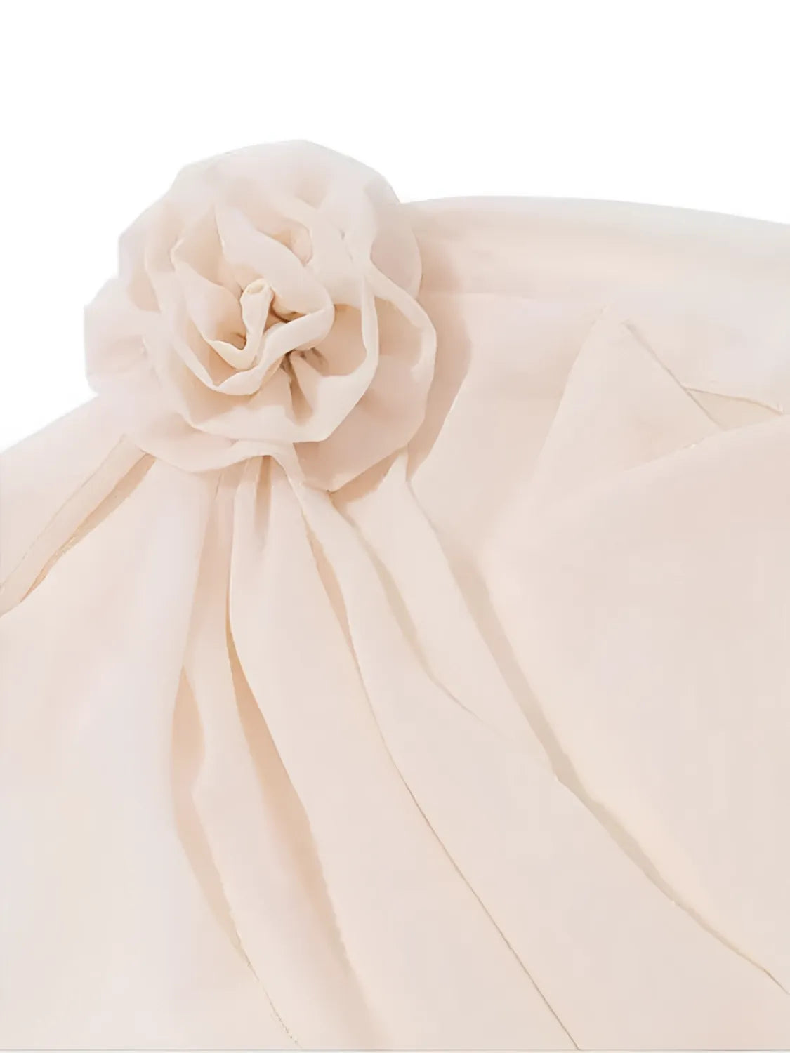 Blusa Feminina de Ombro Único com Flor em Chiffon - Elise