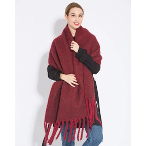 Lenço Feminino de Luxo em Caxemira Engrossada com Borlas Clássico Xale Macio para Outono e Inverno – Le Vie