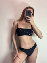 Conjunto Biquíni Feminino 3 Peças Beachwear com Maiô Um Ombro e Calça Crochê Verão