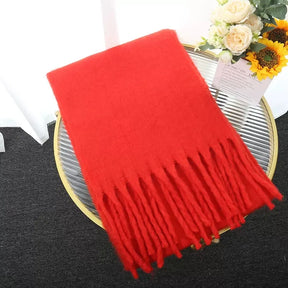 Lenço Feminino de Luxo em Caxemira Engrossada com Borlas Clássico Xale Macio para Outono e Inverno – Le Vie