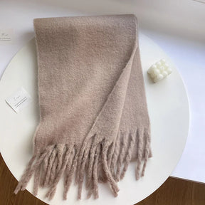 Lenço Feminino de Luxo em Caxemira Engrossada com Borlas Clássico Xale Macio para Outono e Inverno – Le Vie