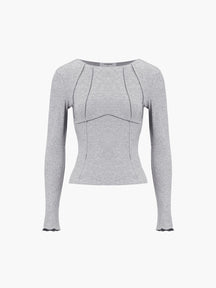 Blusa Básica de Manga Comprida com Debrum