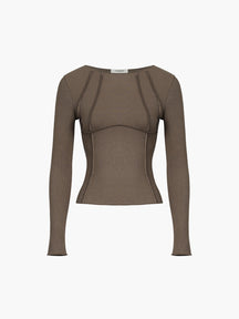 Blusa Básica de Manga Comprida com Debrum