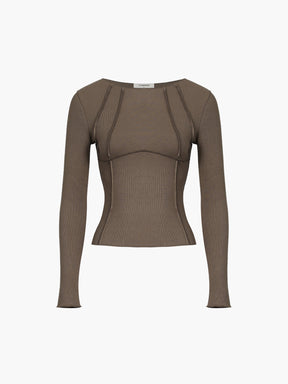 Blusa Básica de Manga Comprida com Debrum