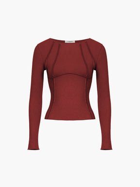 Blusa Básica de Manga Comprida com Debrum