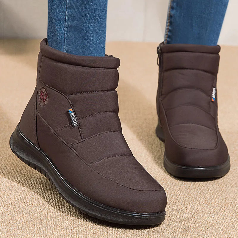 Bota Feminina Térmica com Zíper em Tecido Impermeável – Le Vie