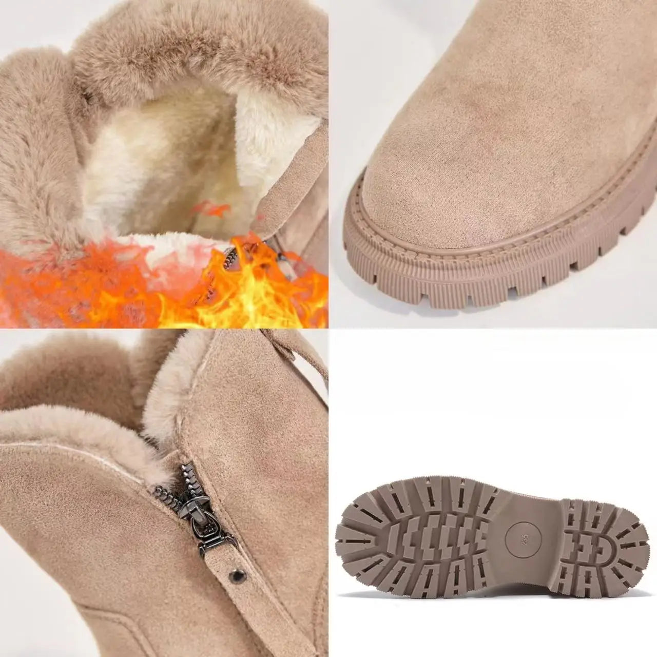 Bota Feminina de Inverno Cano Médio com Forro Peluciado em Camurça Sintética – Le Vie