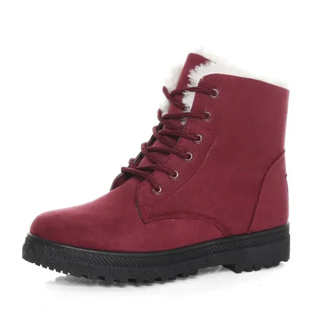 Bota Feminina Forrada com Pelúcia e Cadarço em Material Sintético – Le Vie