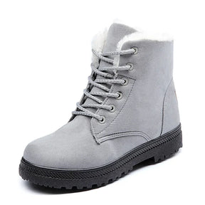 Bota Feminina Forrada com Pelúcia e Cadarço em Material Sintético – Le Vie