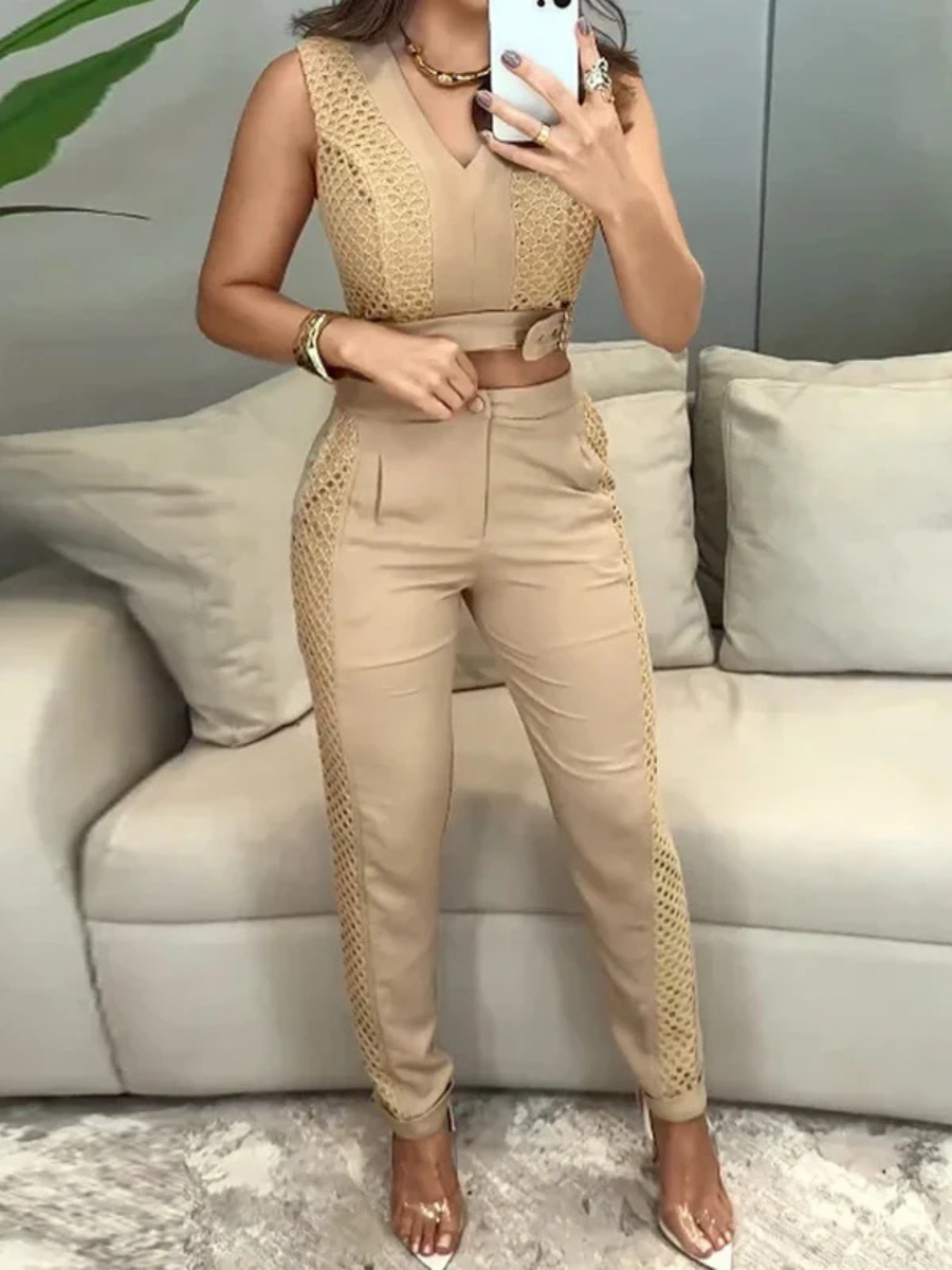 Conjunto Cropped e Calça Alfaiataria Modern Imperial Chic