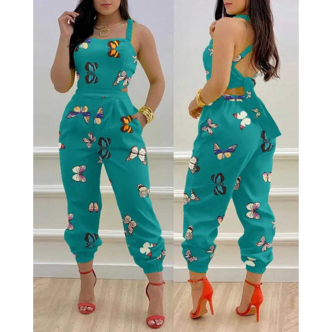 Macacão Feminino Estampado com Borboletas – Estilo e Conforto para o Dia a Dia