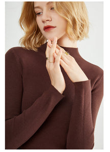 Blusa Básica de Lã Manga Longa