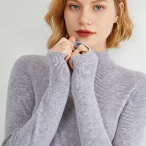 Blusa Básica de Lã Manga Longa