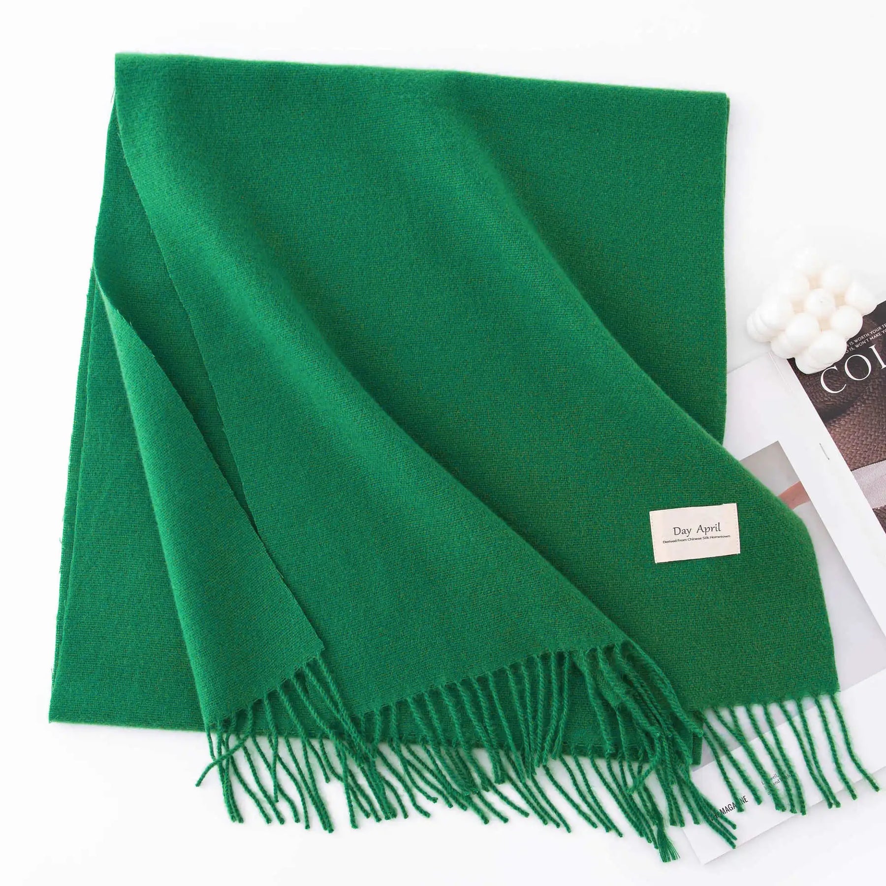 Cachecol Feminino de Inverno em Cashmere Malha com Efeito Xale 40x200cm Cor Sólida Elegante – Le Vie